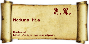 Moduna Mia névjegykártya